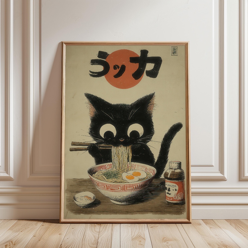 Black Cat Eating Ramen Rainy G - đánh giá và giá Lifestyle Of Japanese