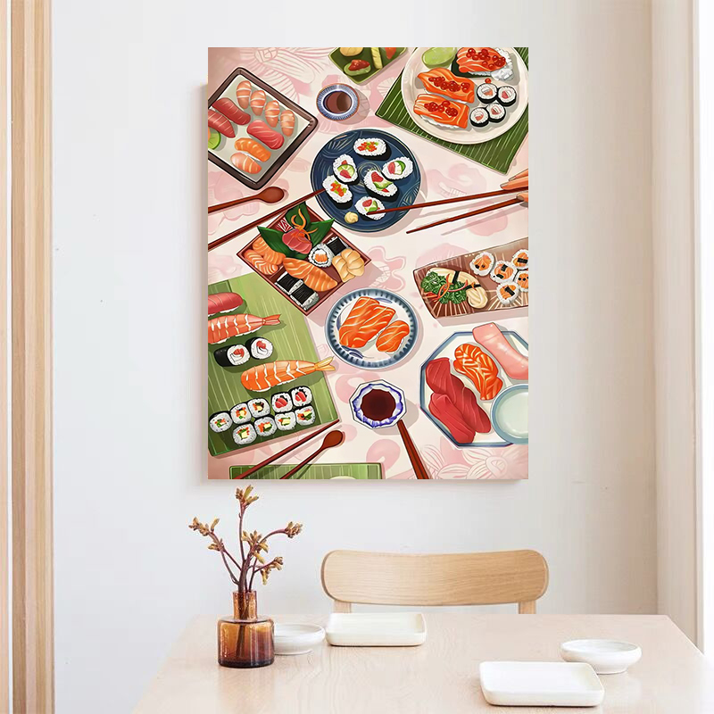 Sushi Salmon Poster Prints Kit - đánh giá và giá Japanese Restaurant Lifestyle