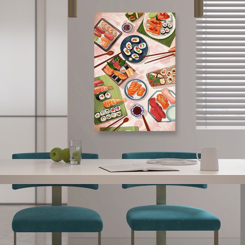 Sushi Salmon Poster Prints Kit - đánh giá và giá Japanese Restaurant Lifestyle