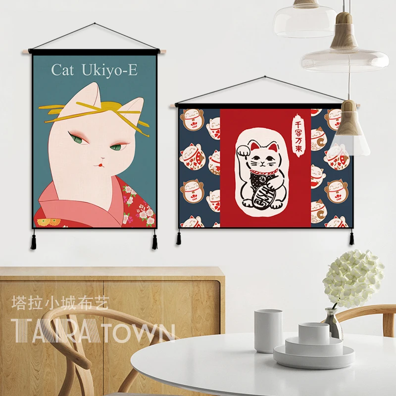 Japanese Lucky Cat Cloth Art A - đánh giá và giá Japanese Restaurant Lifestyle